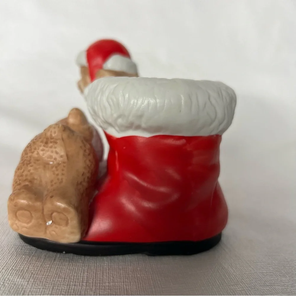 Vintage 1988 House of Lloyd Christmas Teddy Bear Santa Boots Ceramic Fig…